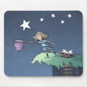 Catch a Falling Star - Collecting Wishes Mouse Pad
