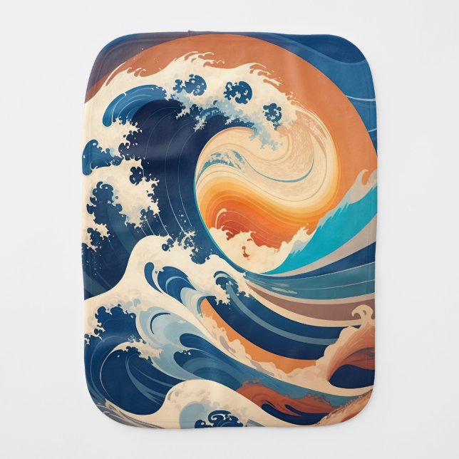 Catch A New Wave Baby Burp Cloth (Front)