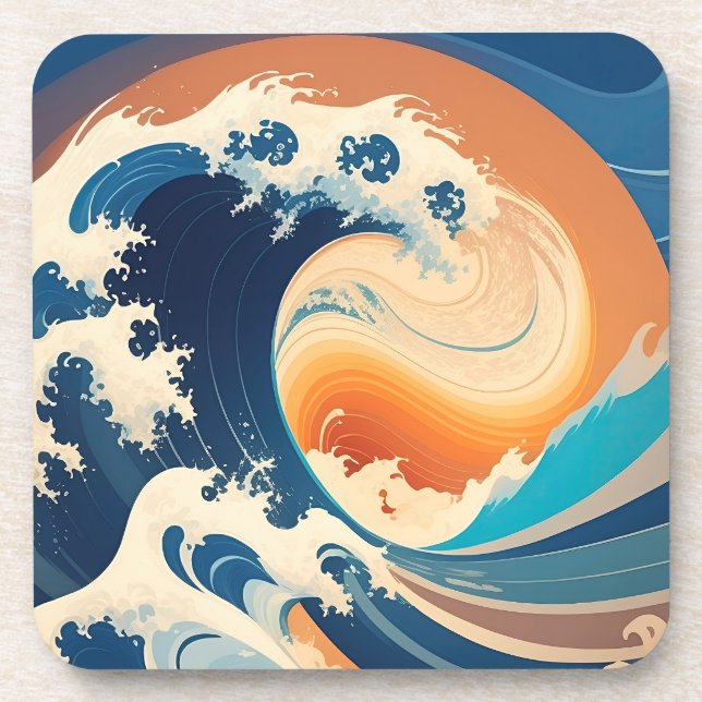 Catch A New Wave Beverage Coaster (Front)