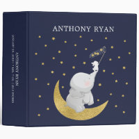 Catch A Star Bunny Elephant Baby Shower 3 Ring Binder