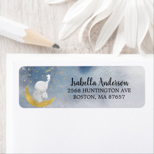 Catch A Star Bunny Elephant Baby Shower Address Label