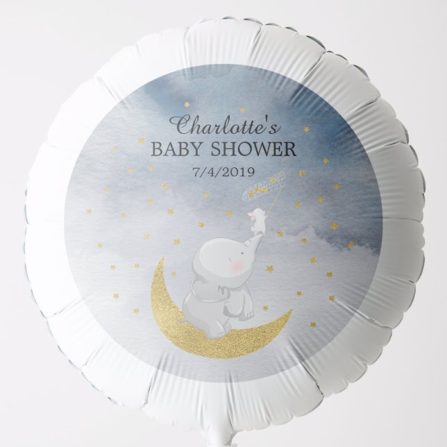 Catch A Star Bunny Elephant Baby Shower Balloon (Front)