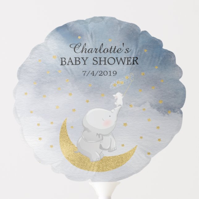 Catch A Star Bunny Elephant Baby Shower Balloon (Front)