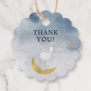 Catch A Star Bunny Elephant Baby Shower Favor Tags