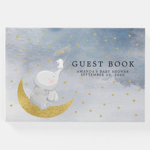 Catch A Star Bunny Elephant Baby Shower Guest Book