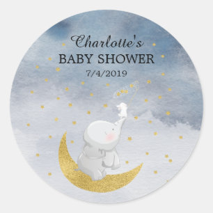 Catch A Star Bunny Elephant Baby Thank You Favor Classic Round Sticker