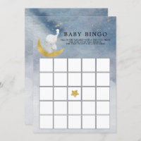 Catch A Star Bunny Elephant BINGO Baby Shower Game Invitation