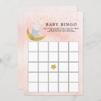 Catch A Star Bunny Elephant BINGO Baby Shower Game Invitation