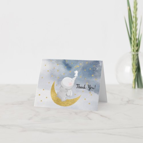 Catch A Star Elephant Baby Shower Thank You Note