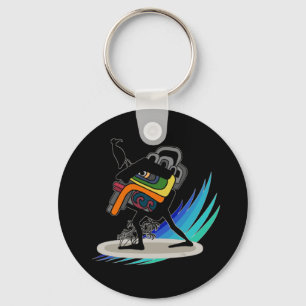 Catch a Wave, Huehue! Stone Surfer Takes Flight Keychain