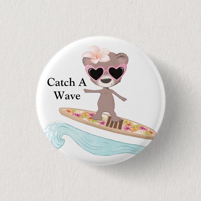 Catch A Wave Surfer Button (Front)