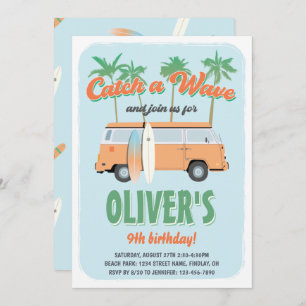 Catch a Wave Surf's Up Birthday Party, Any Age Invitation