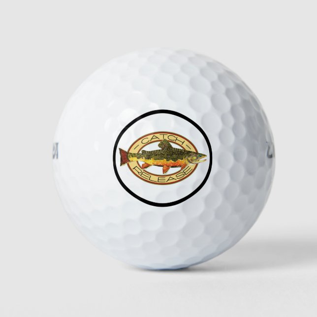 Catch and Release Brook Trout Fishing Golf Balls (Front)