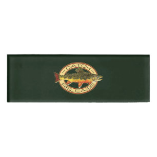 Catch and Release Brook Trout Fishing Name Tag