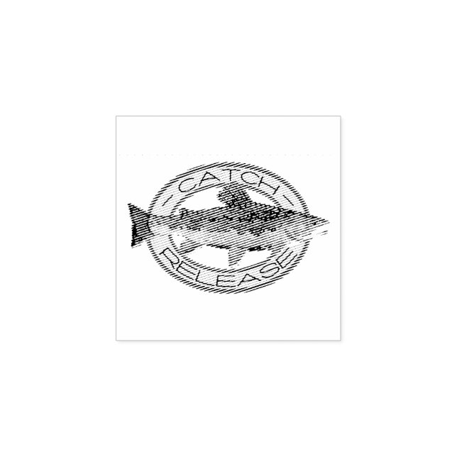 Catch and Release Brook Trout Fishing Rubber Stamp (Imprint)