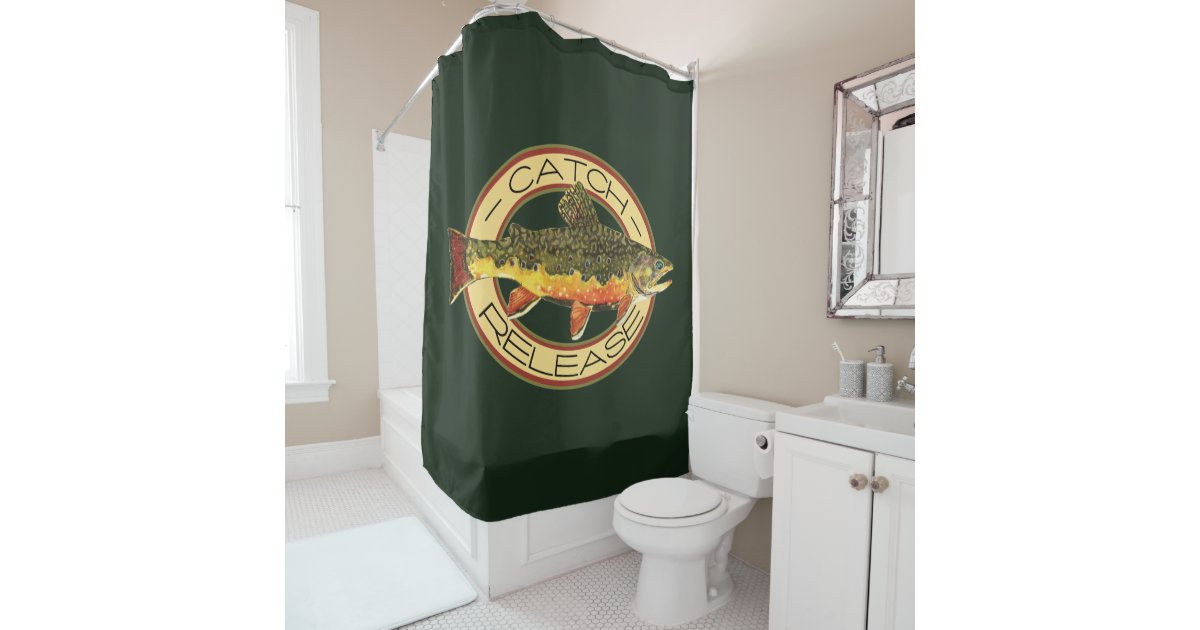 Cabin and Lodge Bath Decor — Antique Fishing Lures Shower Curtain