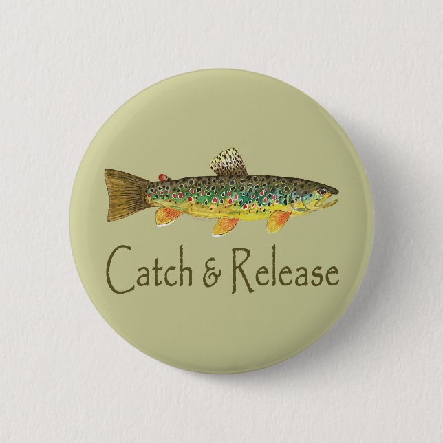 Catch and Release Fishing Button (Front)