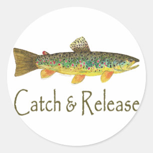 Catch and Release Fishing Classic Round Sticker