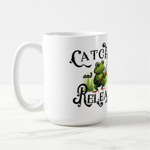 Catch And Release Fishing Frog Patch Coffee Mug