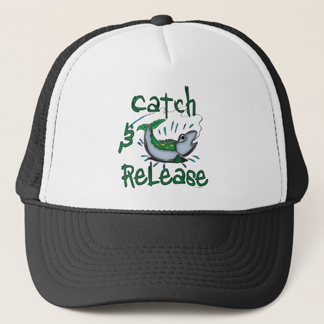 Catch and Release Fishing Shirts Trucker Hat (Front)