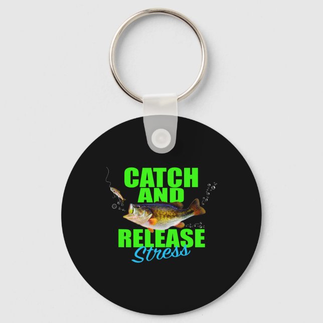 Catch And Release Stress Fishing Fish For Hob  Keychain (Front)