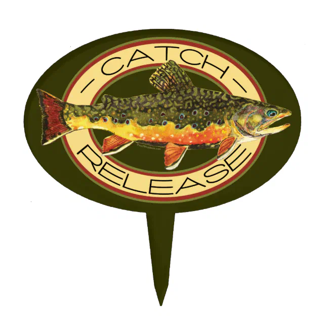 Catch and Release Trout Fishing Cake Topper