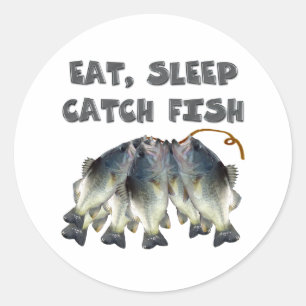 catch fish classic round sticker