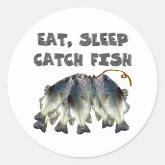 catch fish classic round sticker