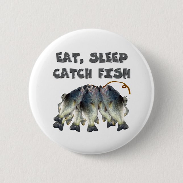catch fish pinback button (Front)