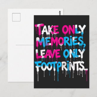 Catch Flights Not Feelings Rainbow Graffiti Quote Postcard