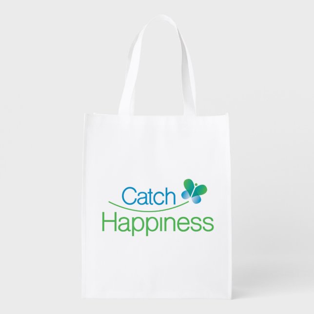Catch Happiness in you moments! Grocery Bag (Back)