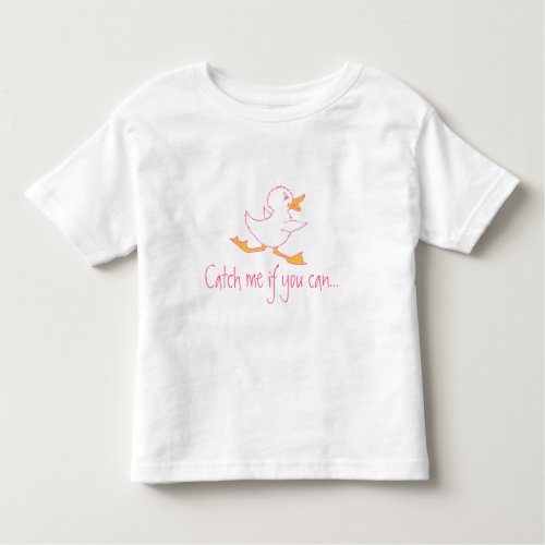 Catch me if you can cute duck kids slogan tee