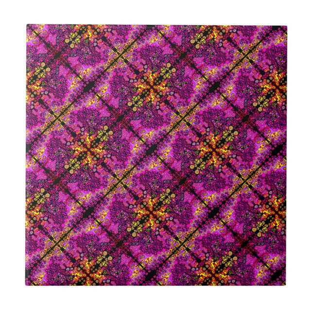 Catch me if you can Pinky! Rainbow maze Ceramic Tile (Front)