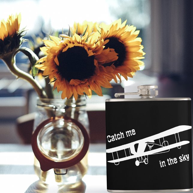 Catch Me in The Sky, Airplane Flying, Minimalist Flask (Creator Uploaded)