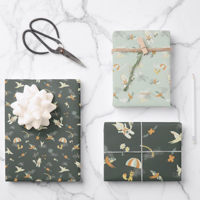 Catch me! Two Designs  Wrapping Paper Sheets (Front)