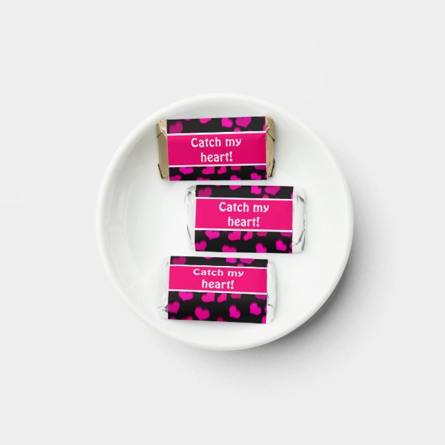Catch My Heart! Modern Pink Hearts Valentine Hershey's Miniatures (Plate)