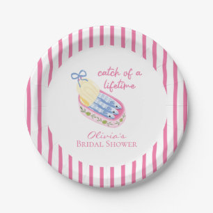 Catch of a lifetime sardines bridal shower pink paper plates