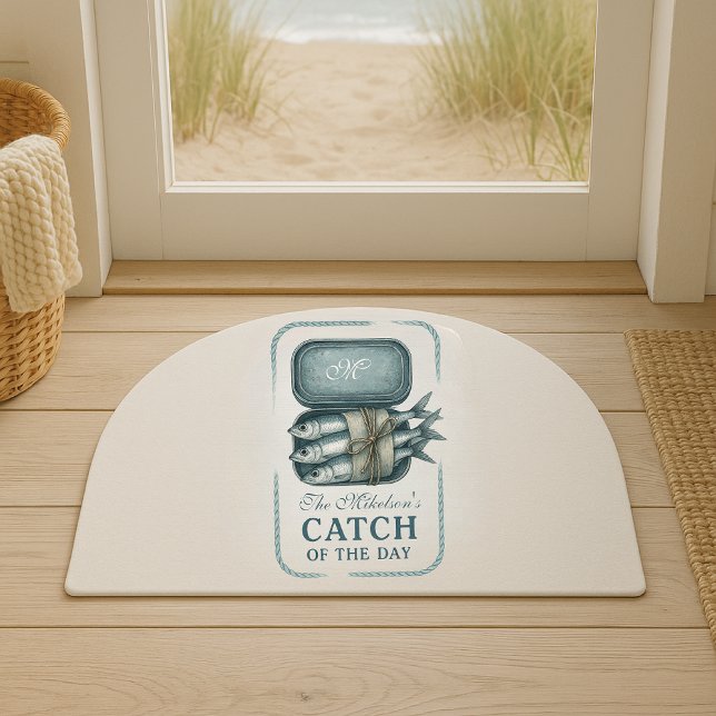 Catch of the Day Coastal Monogram Doormat (Creator Uploaded)