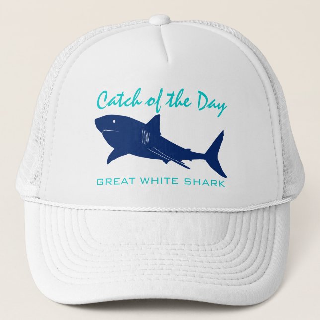 Catch of the Day - Great White Shark Fishing Hat (Front)