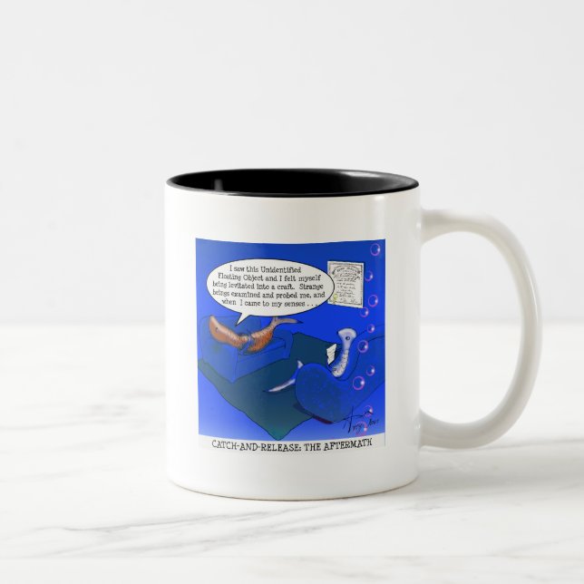 Catch-Release Cartoon Two-Tone Coffee Mug (Right)
