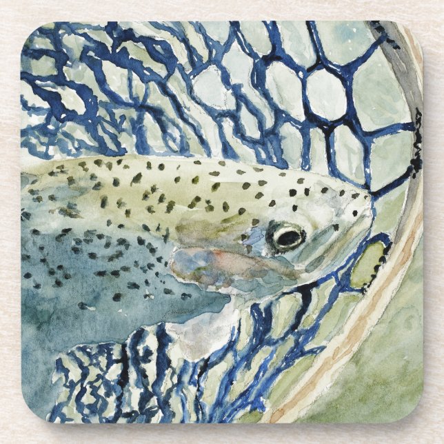 Catch & Release Fishing Designs Drink Coaster (Front)