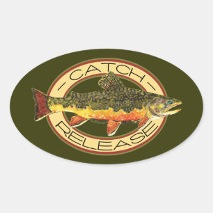 Catch & Release Fishing Oval Sticker