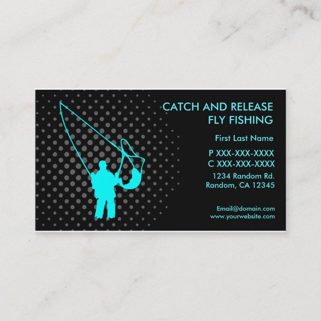 Catch release fly fishing custom business cards (Front)