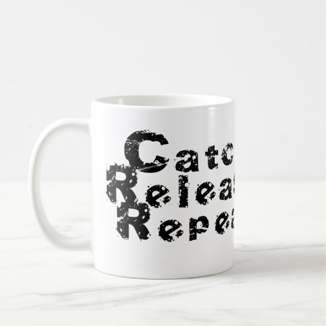 Catch Release Repeat Coffee Mug (Left)