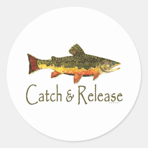 Catch  Release Trout Fishing Classic Round Sticker