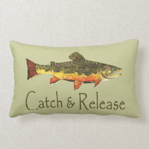 Catch & Release Trout Fishing Lumbar Pillow