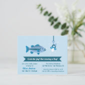 Catch the Joy Sea Bass Fishing Themed Baby Shower Invitation (Standing Front)