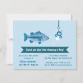 Catch the Joy Sea Bass Fishing Themed Baby Shower Invitation (Front)