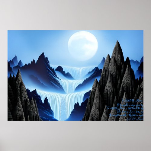 Catch the Moon AI Fantasy Art Print Landscape