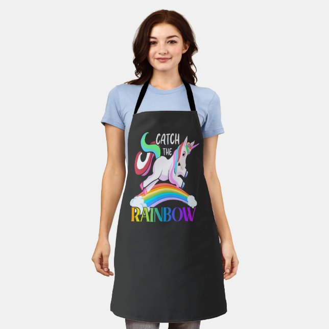Catch the Rainbow Unicorn Design Apron (Worn)